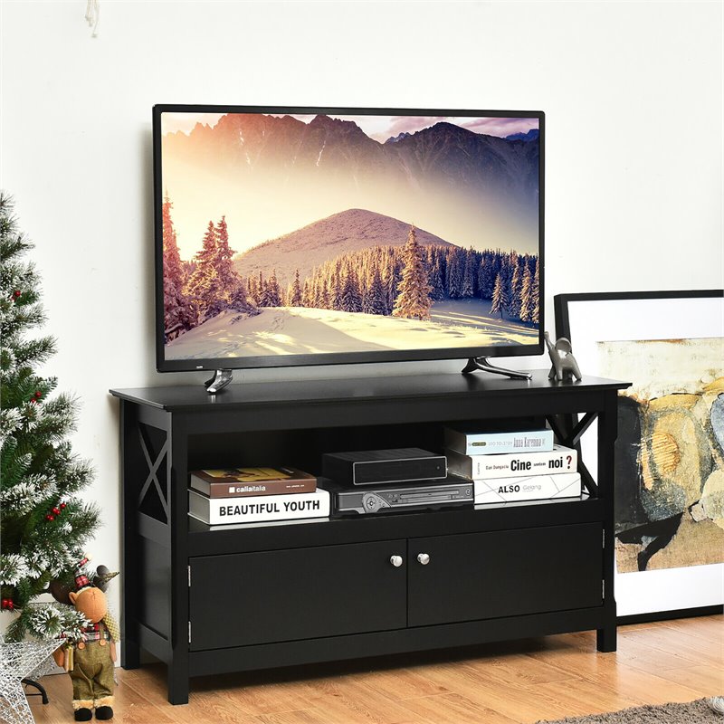 Costway Wooden Free Standing Console TV Media Cabinet for TVs up to 48