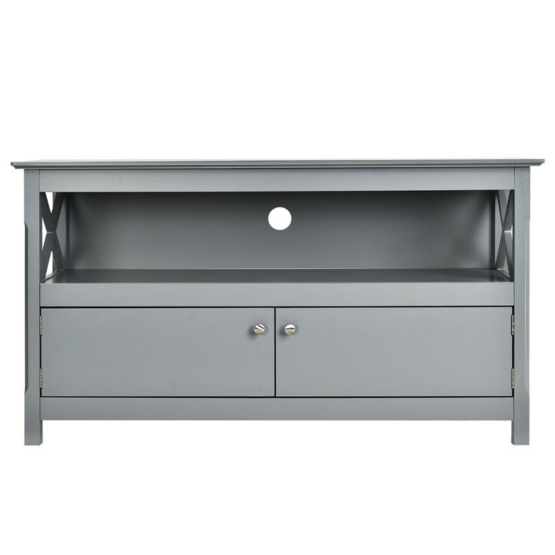 Costway Wooden Free Standing Console TV Media Cabinet for TVs up to 48