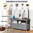 Costway Wooden Free Standing Console TV Media Cabinet for TVs up to 48