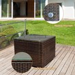 Costway 3-piece Contemporary Rattan Patio Furniture Set w/ Cushions in Turquoise