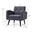 Costway Contemporary Fabric Arm Chair with Rubber Wood Legs in Gray