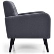 Costway Contemporary Fabric Arm Chair with Rubber Wood Legs in Gray