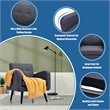 Costway Contemporary Fabric Arm Chair with Rubber Wood Legs in Gray