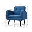 Costway Contemporary Fabric Arm Chair with Rubber Wood Legs in Blue