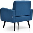 Costway Contemporary Fabric Arm Chair with Rubber Wood Legs in Blue