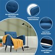 Costway Contemporary Fabric Arm Chair with Rubber Wood Legs in Blue