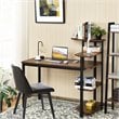 Costway Engineered Wood Computer Desk with Storage Shelves in Rustic Brown