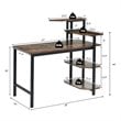 Costway Engineered Wood Computer Desk with Storage Shelves in Rustic Brown