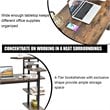 Costway Engineered Wood Computer Desk with Storage Shelves in Rustic Brown
