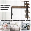 Costway Engineered Wood Computer Desk with Storage Shelves in Rustic Brown