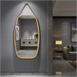 Costway 30'' Rectangle Wall Hanging Framed Modern Bathroom Mirror in Natural