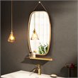 Costway 30'' Rectangle Wall Hanging Framed Modern Bathroom Mirror in Natural