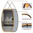 Costway 30'' Rectangle Wall Hanging Framed Modern Bathroom Mirror in Natural