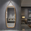 Costway 39'' Rectangle Wall Hanging Framed Modern Bathroom Mirror in Natural