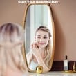Costway 39'' Rectangle Wall Hanging Framed Modern Bathroom Mirror in Natural