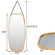 Costway 39'' Rectangle Wall Hanging Framed Modern Bathroom Mirror in Natural