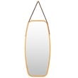 Costway 39'' Rectangle Wall Hanging Framed Modern Bathroom Mirror in Natural