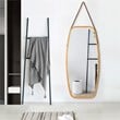Costway 39'' Rectangle Wall Hanging Framed Modern Bathroom Mirror in Natural