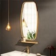 Costway 39'' Rectangle Wall Hanging Framed Modern Bathroom Mirror in Natural