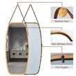 Costway 39'' Rectangle Wall Hanging Framed Modern Bathroom Mirror in Natural