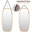 Costway 39'' Rectangle Wall Hanging Framed Modern Bathroom Mirror in Natural