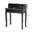 Costway Contemporary MDF and Candlenut Dressing Table with 4 Drawers in Black