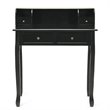 Costway Contemporary MDF and Candlenut Dressing Table with 4 Drawers in Black