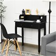 Costway Contemporary MDF and Candlenut Dressing Table with 4 Drawers in Black