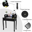 Costway Contemporary MDF and Candlenut Dressing Table with 4 Drawers in Black
