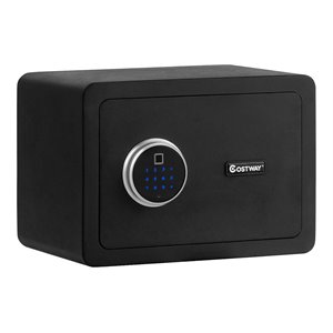 costway fingerprint safety box/security box with inner led light in black