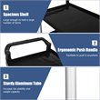 Costway 3-Shelf Contemporary Aluminum Utility Service Cart with Casters in Black