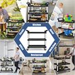 Costway 3-Shelf Contemporary Aluminum Utility Service Cart with Casters in Black