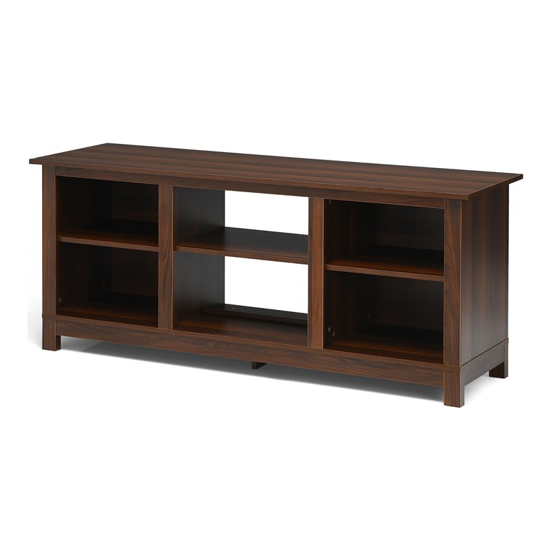 Costway 2-Tier TV Stand/Entertainment Media Center for TV's up to 65'' in Walnut