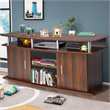 Costway TV Stand/Entertainment Center for TV's up to 70'' with 2 Cabinets Walnut