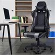 Costway Contemporary Plastic Massage Gaming Chair with Lumbar Support in Gray