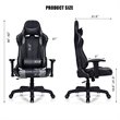 Costway Contemporary Plastic Massage Gaming Chair with Lumbar Support in Gray