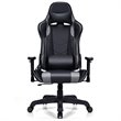 Costway Contemporary Plastic Massage Gaming Chair with Lumbar Support in Gray