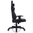 Costway Contemporary Plastic Massage Gaming Chair with Lumbar Support in Gray
