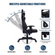 Costway Contemporary Plastic Massage Gaming Chair with Lumbar Support in Gray