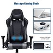 Costway Contemporary Plastic Massage Gaming Chair with Lumbar Support in Gray
