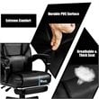 Costway Contemporary PVC and Sponge Massage Gaming Chair with Footrest in Black