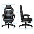 Costway Contemporary PVC and Sponge Massage Gaming Chair with Footrest in Black
