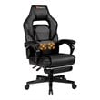 Costway Contemporary PVC and Sponge Massage Gaming Chair with Footrest in Black