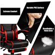 Costway Contemporary PVC and Sponge Massage Gaming Chair with Footrest in Red