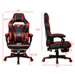 Costway Contemporary PVC and Sponge Massage Gaming Chair with Footrest in Red