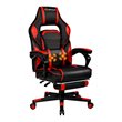Costway Contemporary PVC and Sponge Massage Gaming Chair with Footrest in Red
