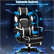Costway Contemporary PVC and Sponge Massage Gaming Chair with Footrest in White
