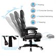 Costway Contemporary PVC and Sponge Massage Gaming Chair with Footrest in White