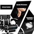 Costway Contemporary PVC and Sponge Massage Gaming Chair with Footrest in White