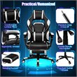 Costway Contemporary PVC and Sponge Massage Gaming Chair with Footrest in White